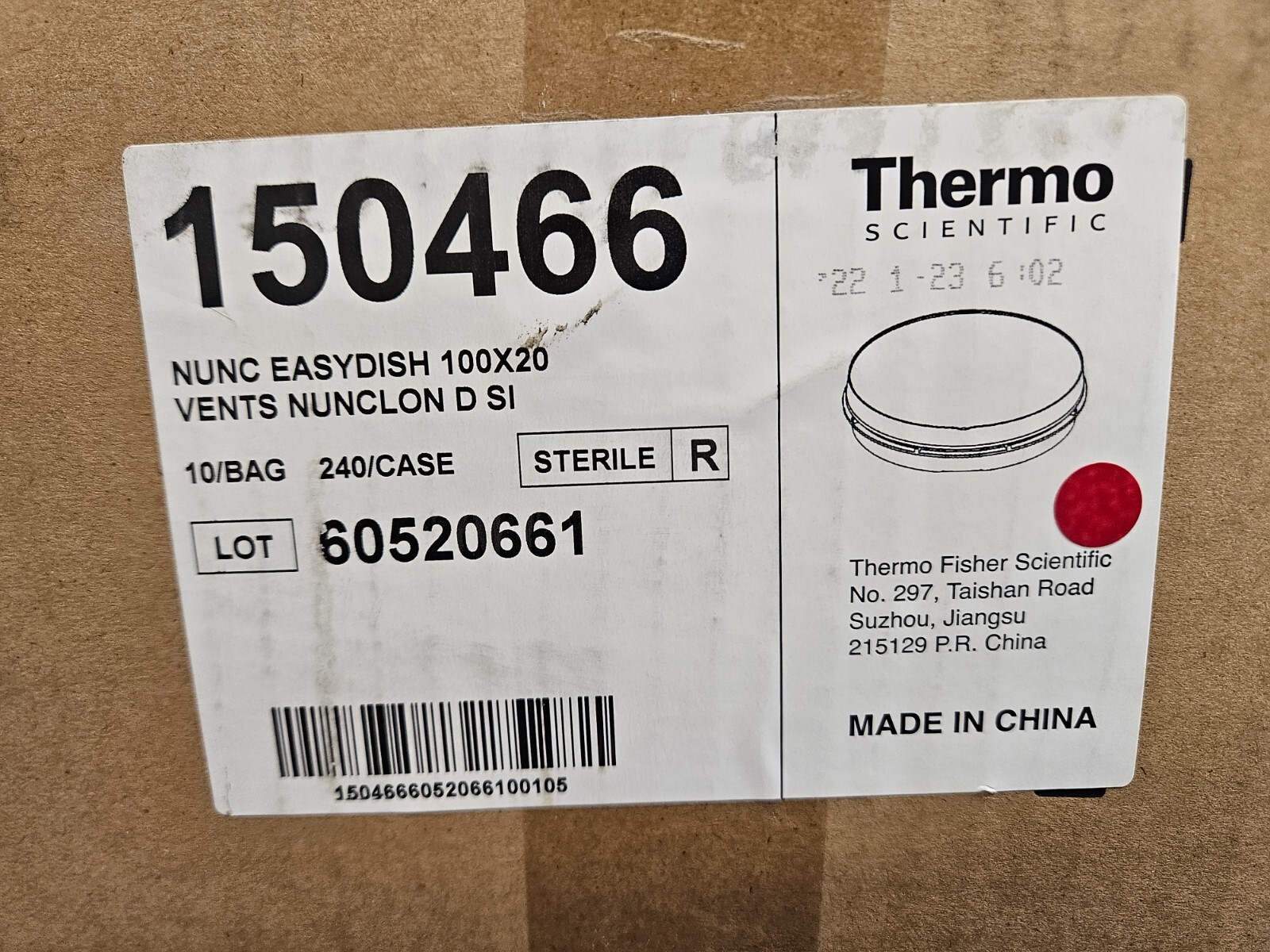 Thermo Scientific Petri Dish EasYDish 12.5 ml PS Case of 240 Dishes