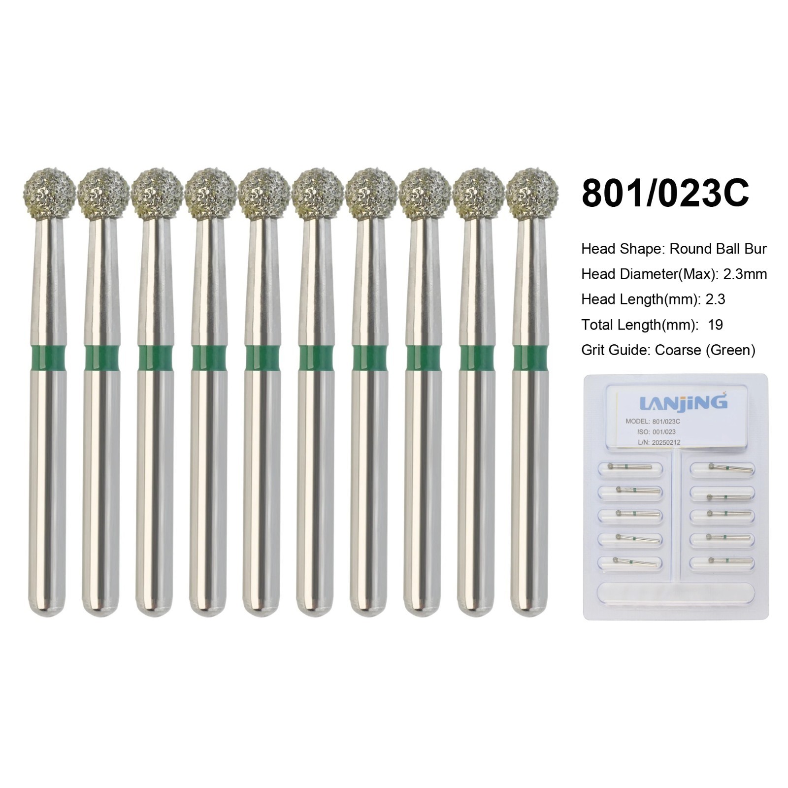 Dental Round Diamond Bur FG Pear Round End Taper Football Egg Barrel High Speed