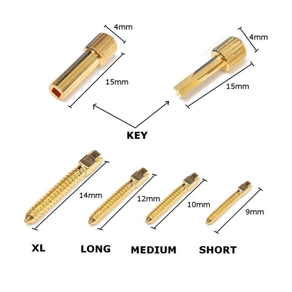 120/240Pcs Dental Screw Post Gold/Steel Plated Conical Root Canal Pins