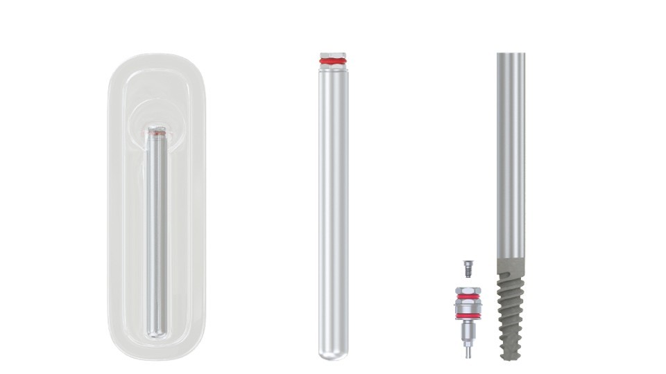 1x Dental RBM Zygomatic Fixture Int Hex 2.42mm Connection Titanium L30mm-60mm