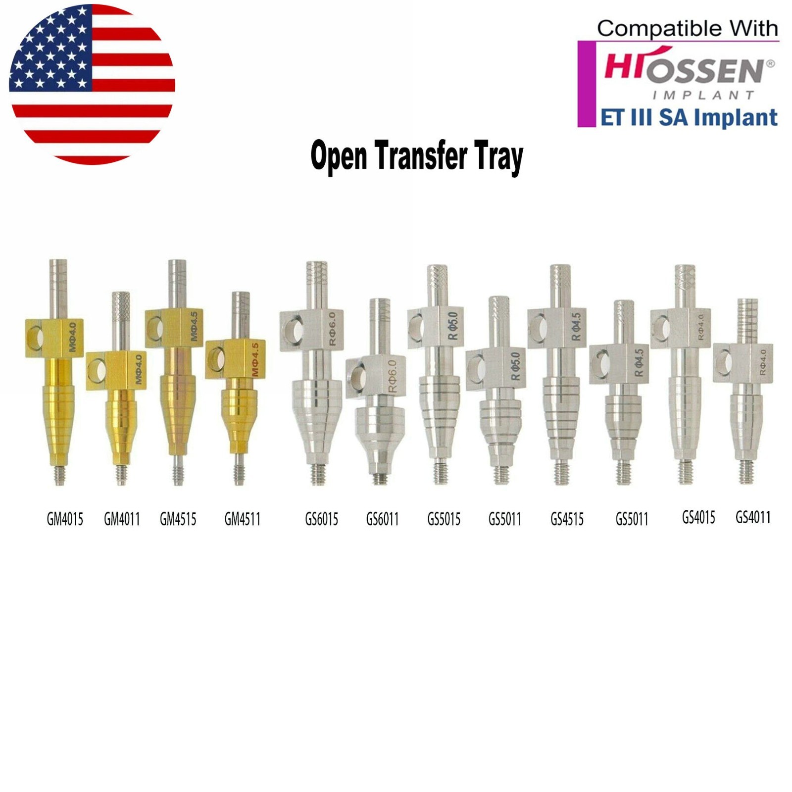 Dental Lab Analog Transfer Impression Coping Open Closed Tray Fit Hiossen Osstem