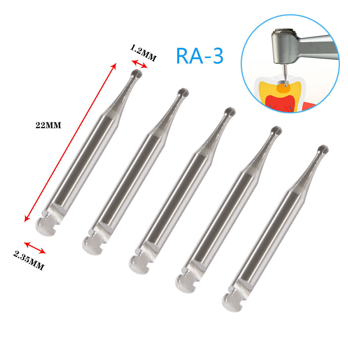 1-10Box Dental Round Carbide Bur for Slow Speed Latch Type Handpiece RA 1-8 Burs