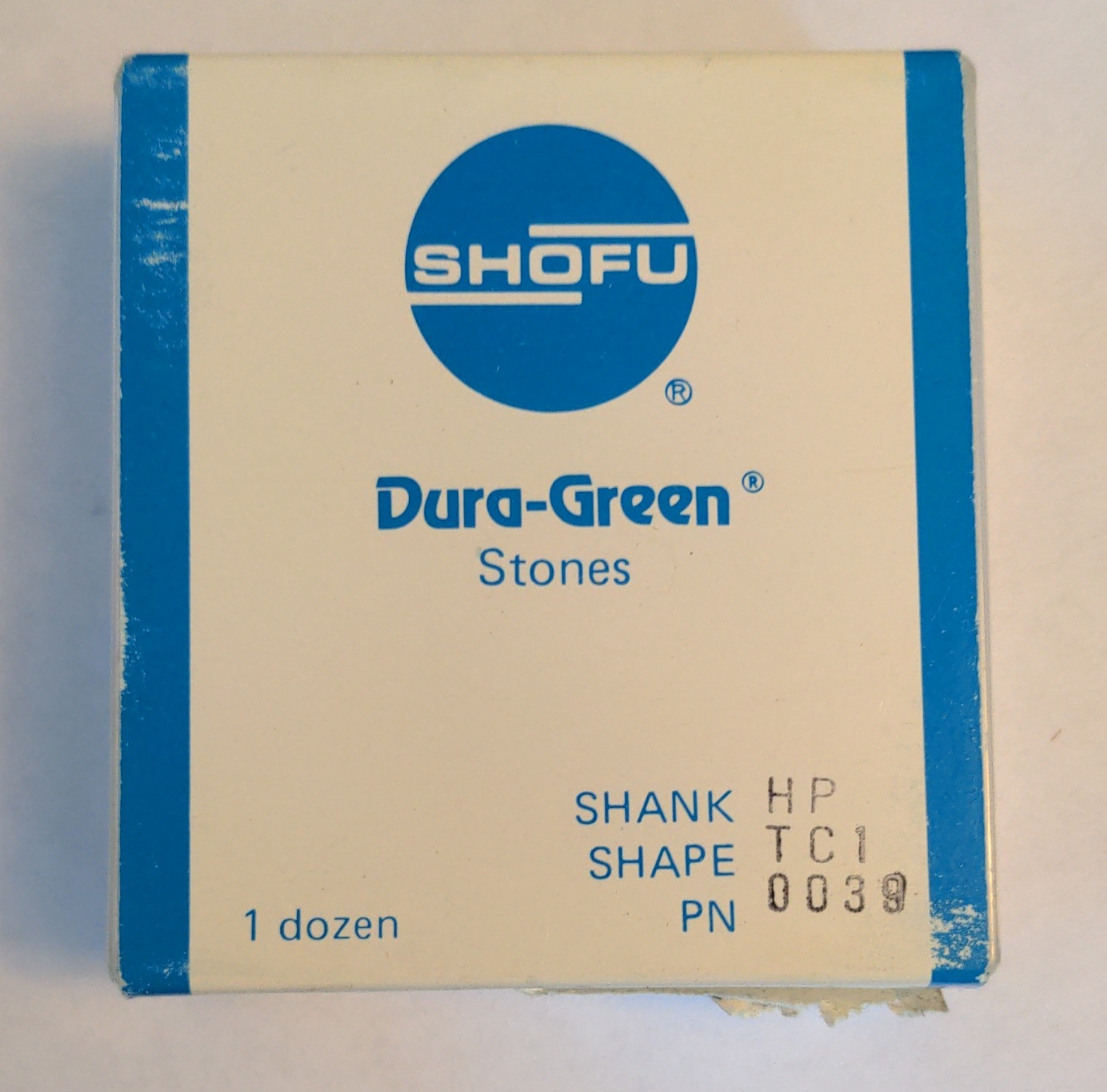 Shofu Dura-Green Mounted Stone HP Long Straight Shank TC1 PN 0039 1 Dozen