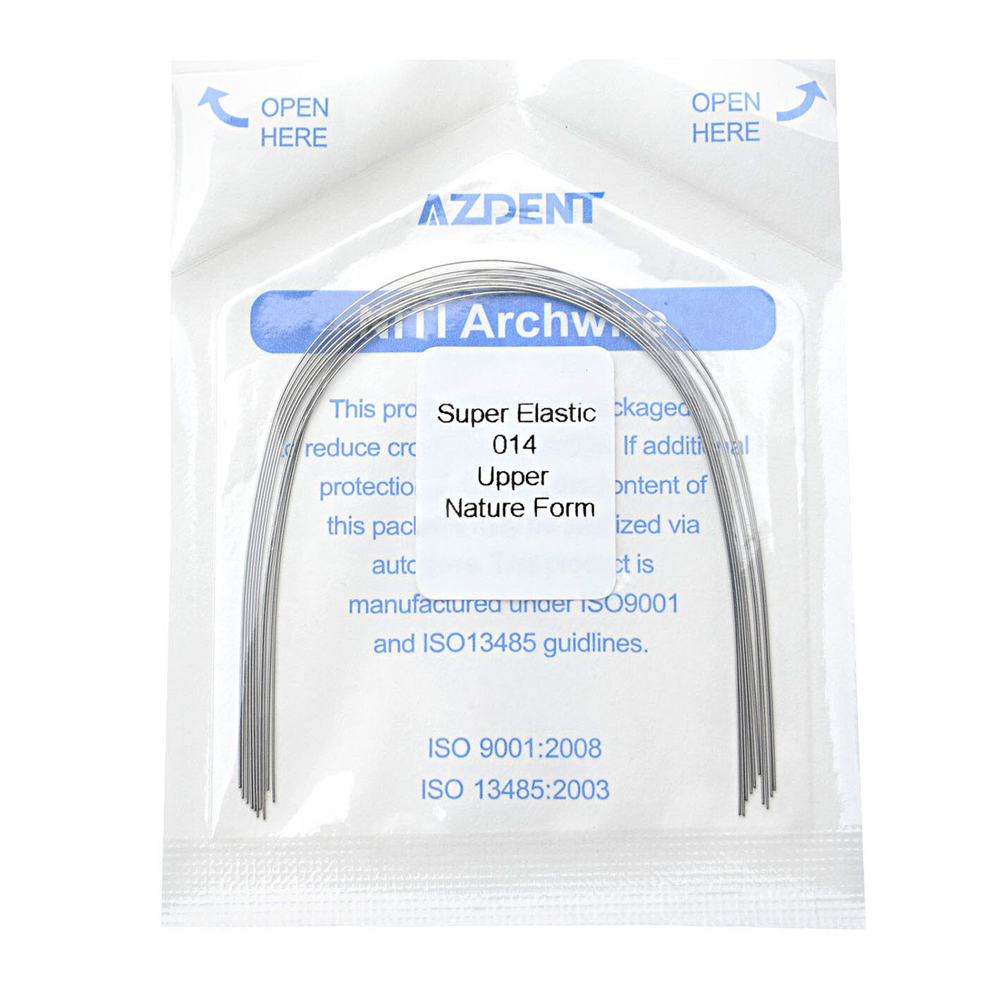 AZ Dental Orthodontic Arch Wire Super Elastic Niti Round Natural form 10pc/pk