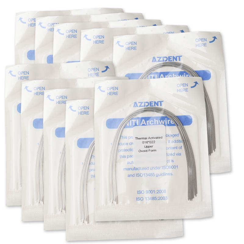 10 x Dental Arch Wire Thermal Activated Niti Rectangular Ovoid Form All Sizes