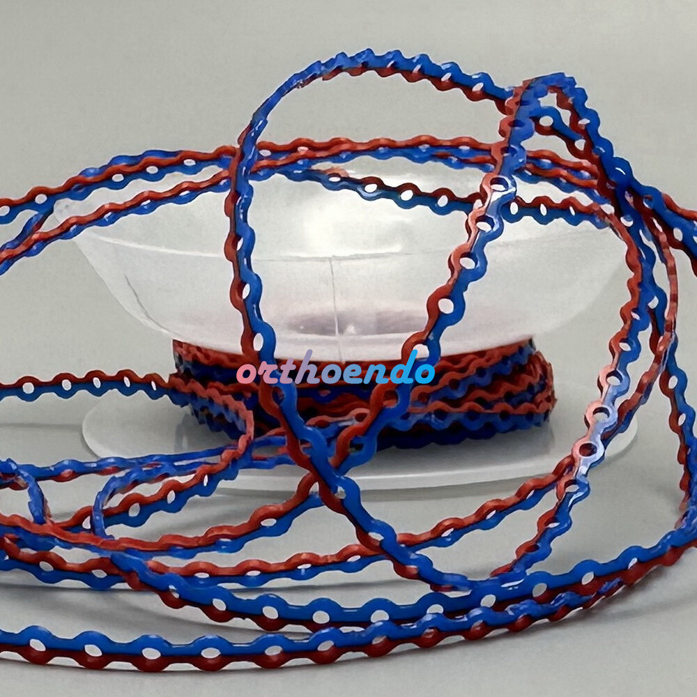 1 Roll Double Color Elastolink Elastic Power Chains (Ultra) Long Short 10 Sizes