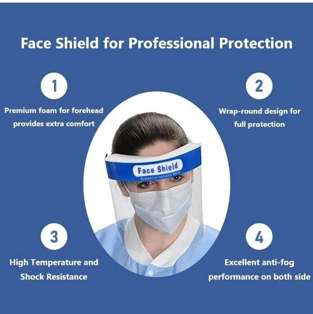 Face Shield Mask Medical Protective Safety 5-100pcs Dental Hat Headwear