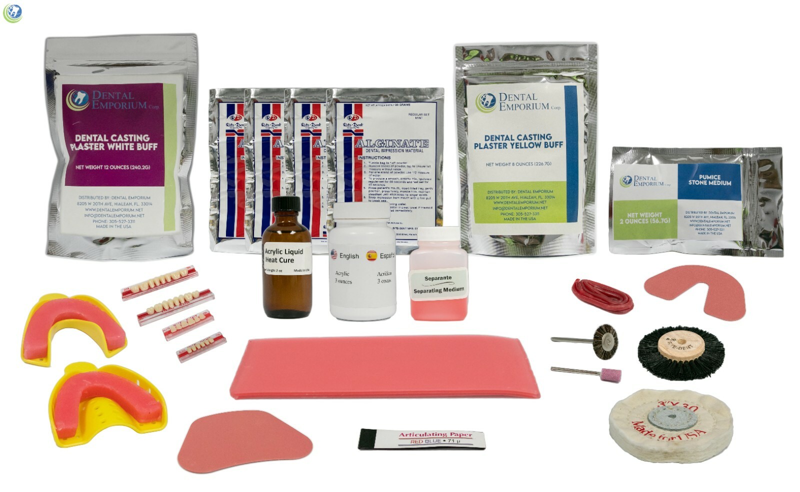 COMPLETE DENTURE UPPER & LOWER DYS REPAIR KIT W/ 28 TEETH – NO INSTRUCTIONS