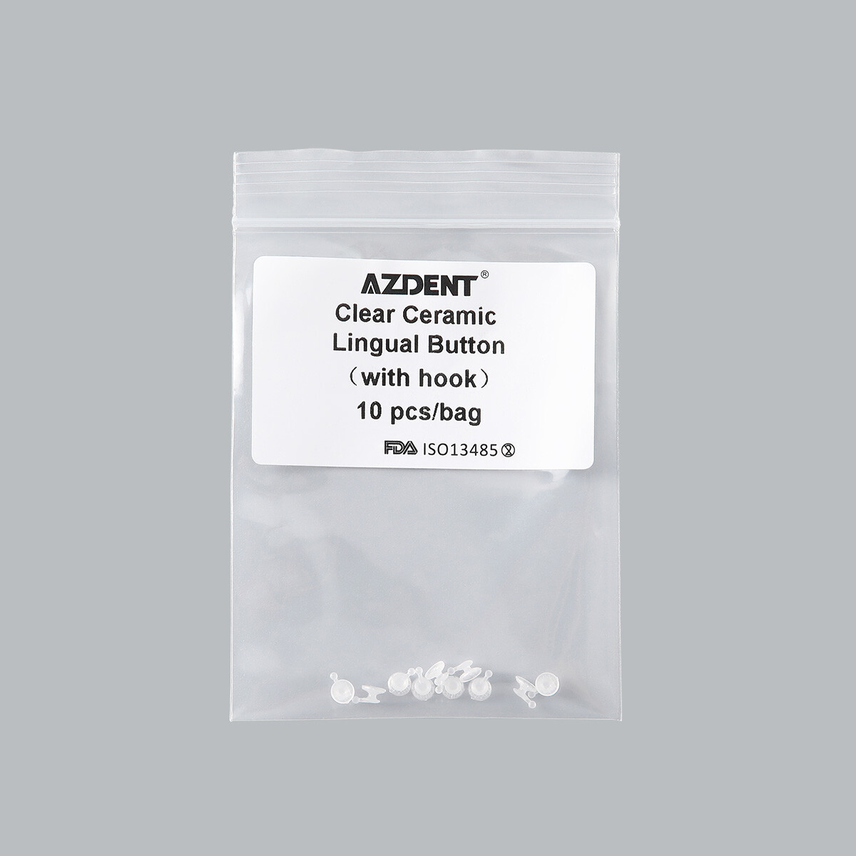 AZDENT Dental Orthodontic Composite Clear Ceramic Lingual Buttons for Bondable