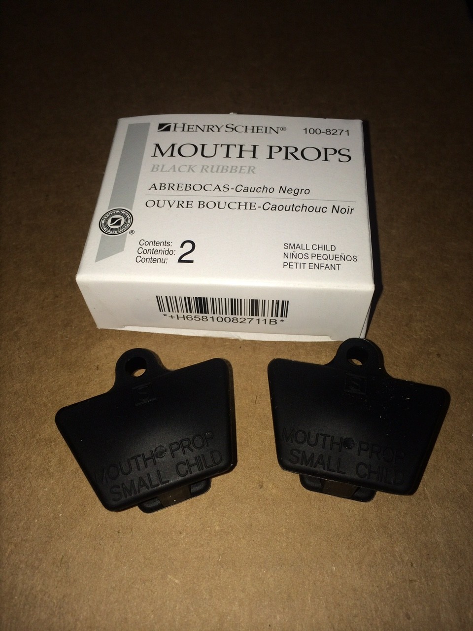 DENTAL MOUTH PROP BLACK BITE BLOCK RUBBER SMALL CHILD LATEX FREE 2/ BOX ,