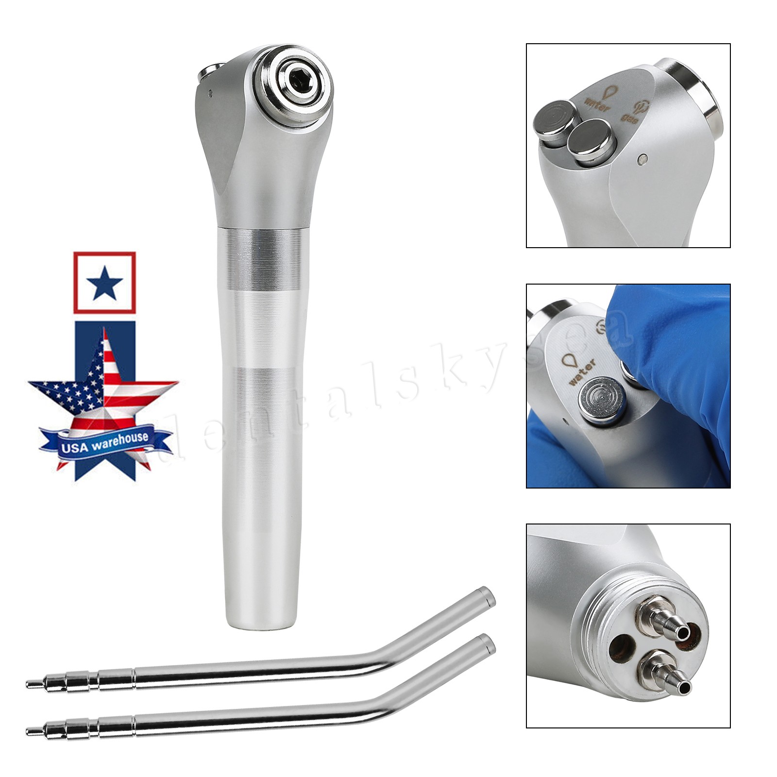 USA Dental 3 Way Air Water Spray Triple Syringe Handpiece / Nozzles Tips Tubes