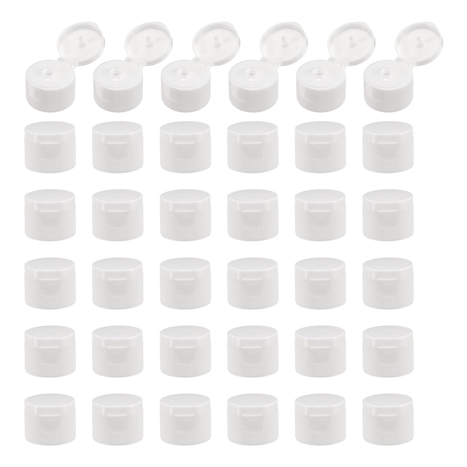Uxcell 36pcs 24/410 Flips Top Caps for Squeeze & Refillable 24/410, White