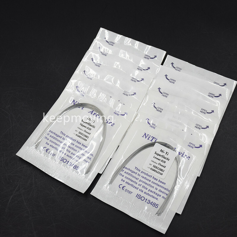 50 Packs Orthodontic Arch Wire Bracket Round Niti Super Elastic Natural Ovoid