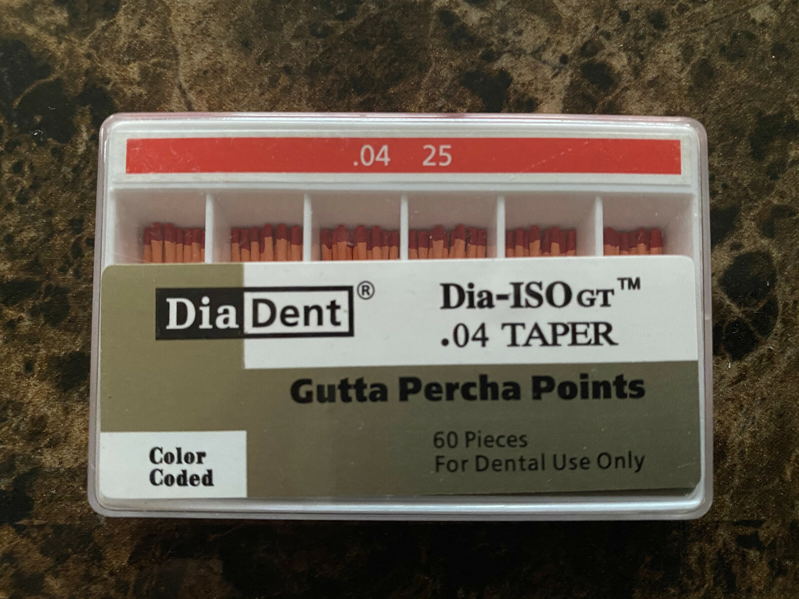 DIADENT Gutta Percha Points Endodontic Product .04 Taper (60 /pk) LONG EXPIRY