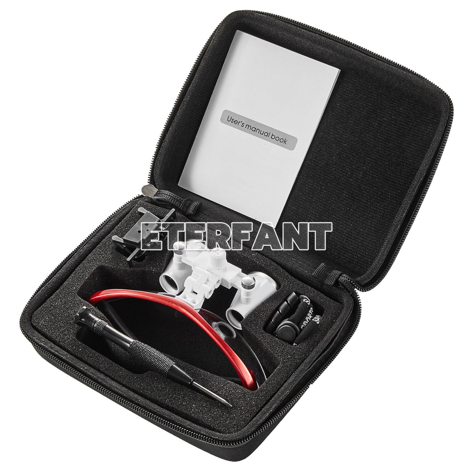 ETERFANT 3.5X Dental Surgical Binocular Loupes Glass Optical Lens Magnifier Red
