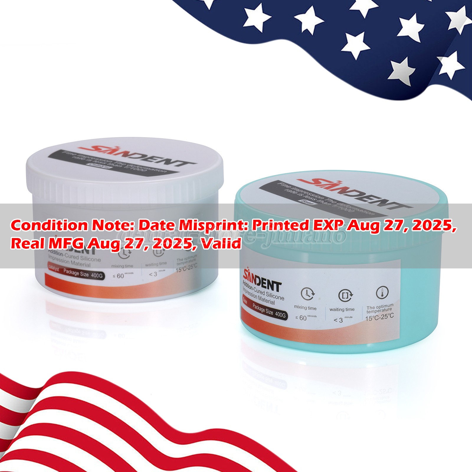 Dental Putty Fast Set PVS VPS Impression Material Base 2 x 400 ml