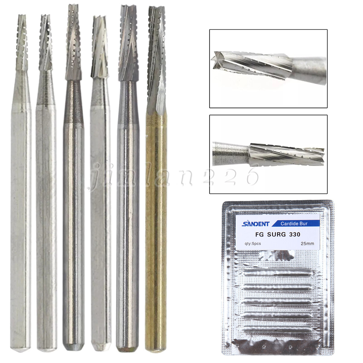 Dental Surgical Length Burs FG SURG 25mm Carbide burr Straight Fissure