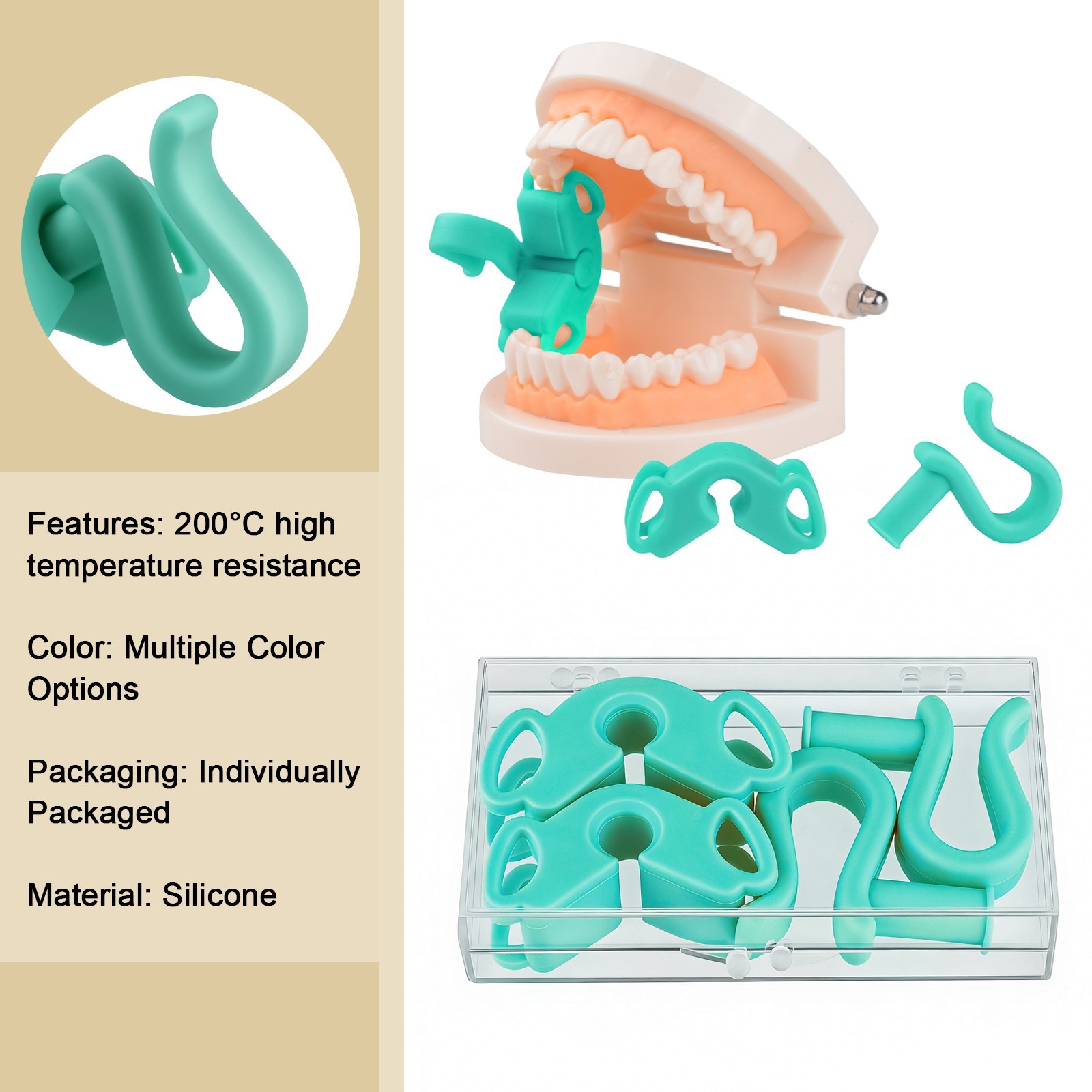 1Set Dental Mouth Prop Opener Retractor Soft Silicone Bite Blocks Occlusal Pad