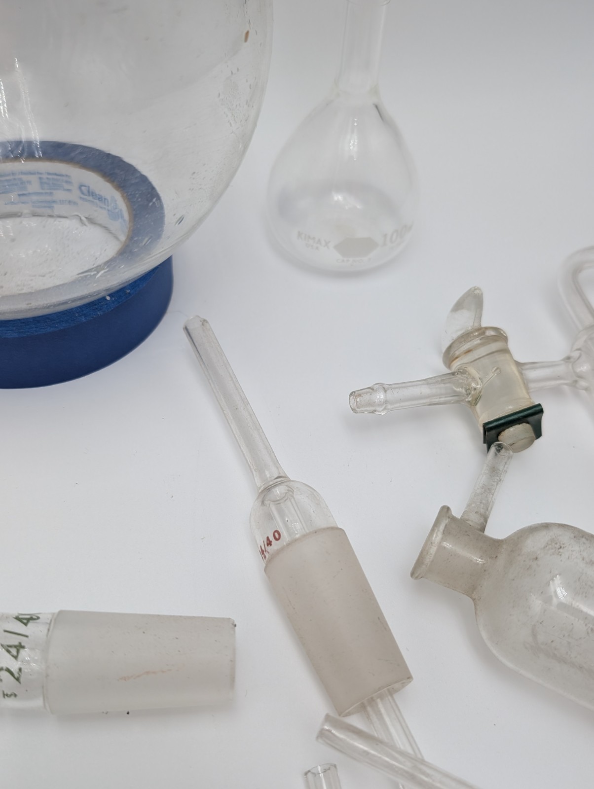 Lot of Vintage Laboratory Glassware 21pcs (Pyrex) Connectors + More