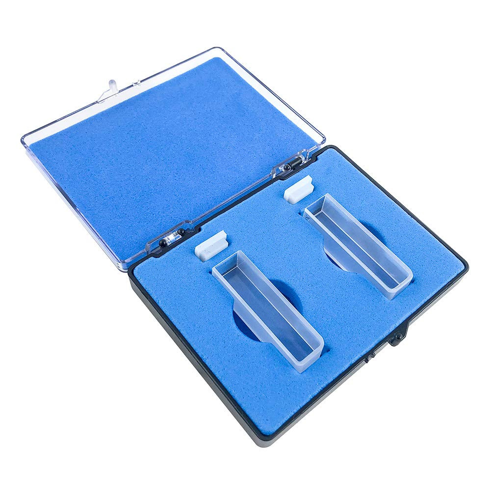 10mm Square UV Quartz Cuvettes 2-Pack, Sealable, 190-2500nm, 2 Clear Sides UVVIS