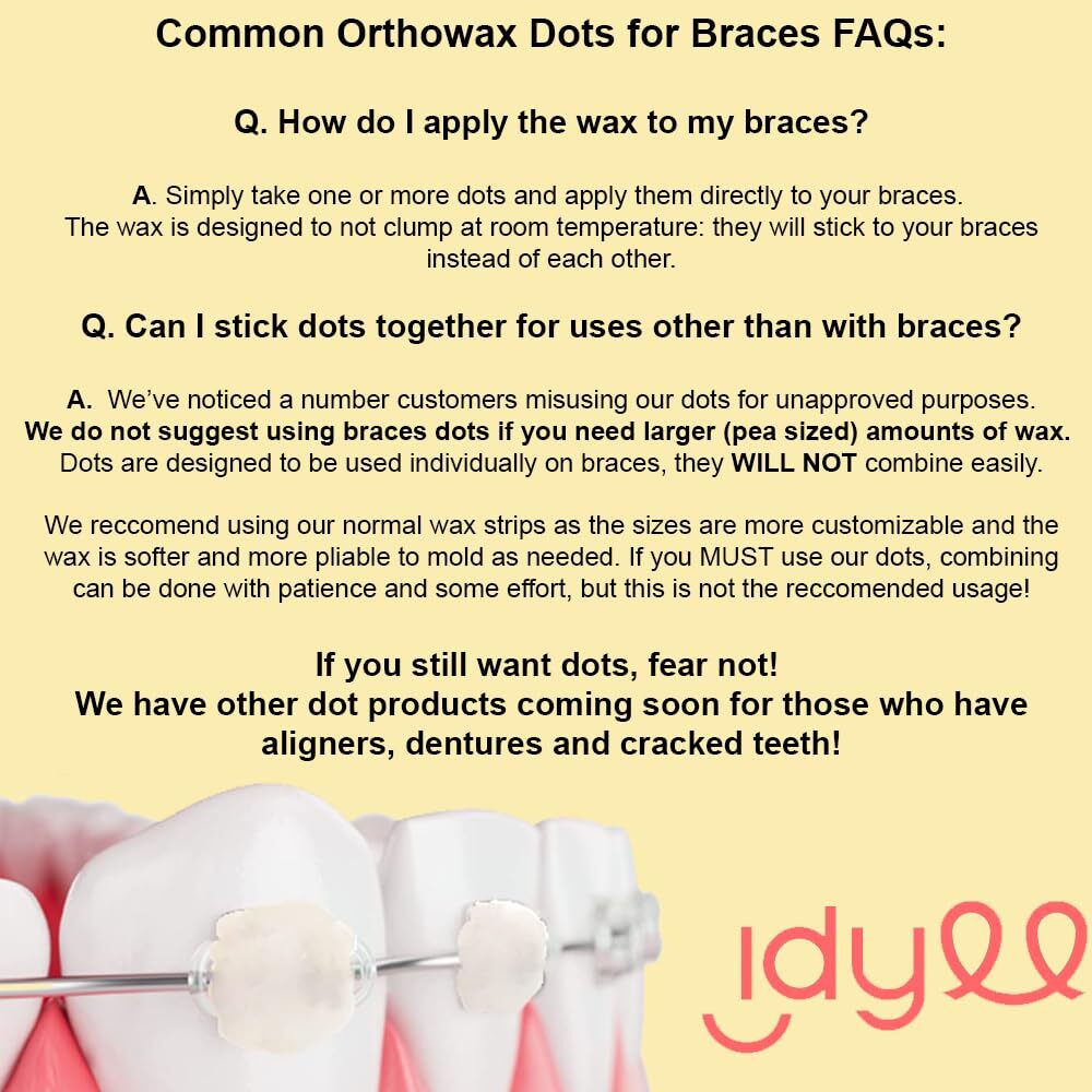 Orthodontic Wax for Braces Unscented Reusable Tin Food-Grade Mini Dots