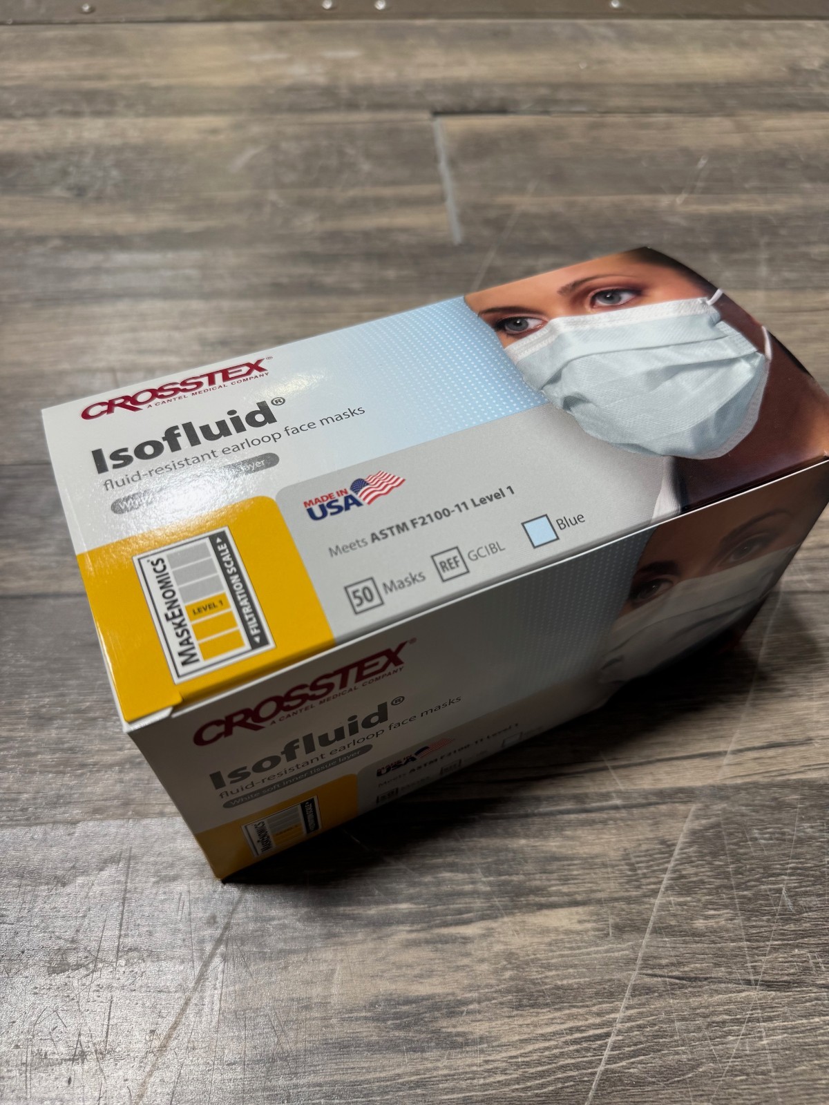 Crosstex ASTM Level 1 3-Ply Earloop Face Masks Case 2000 Ct (4 Cartons) USA