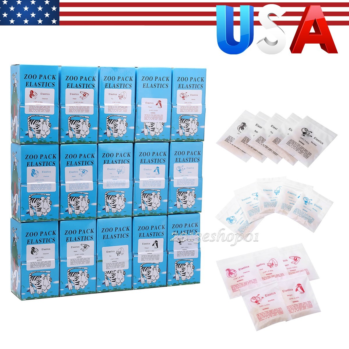 15 Sizes Dental Ortho Rubber Bands Elastics Latex Braces 3.5 /5.0 /6.5 OZ+ Tools