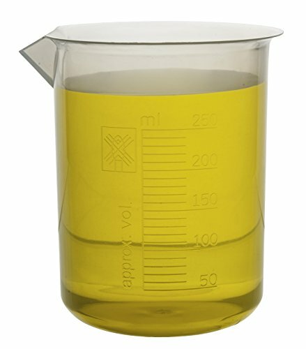 Eisco 250ml Polypropylene Plastic Beakers with 10mL Graduations – Pack of 12