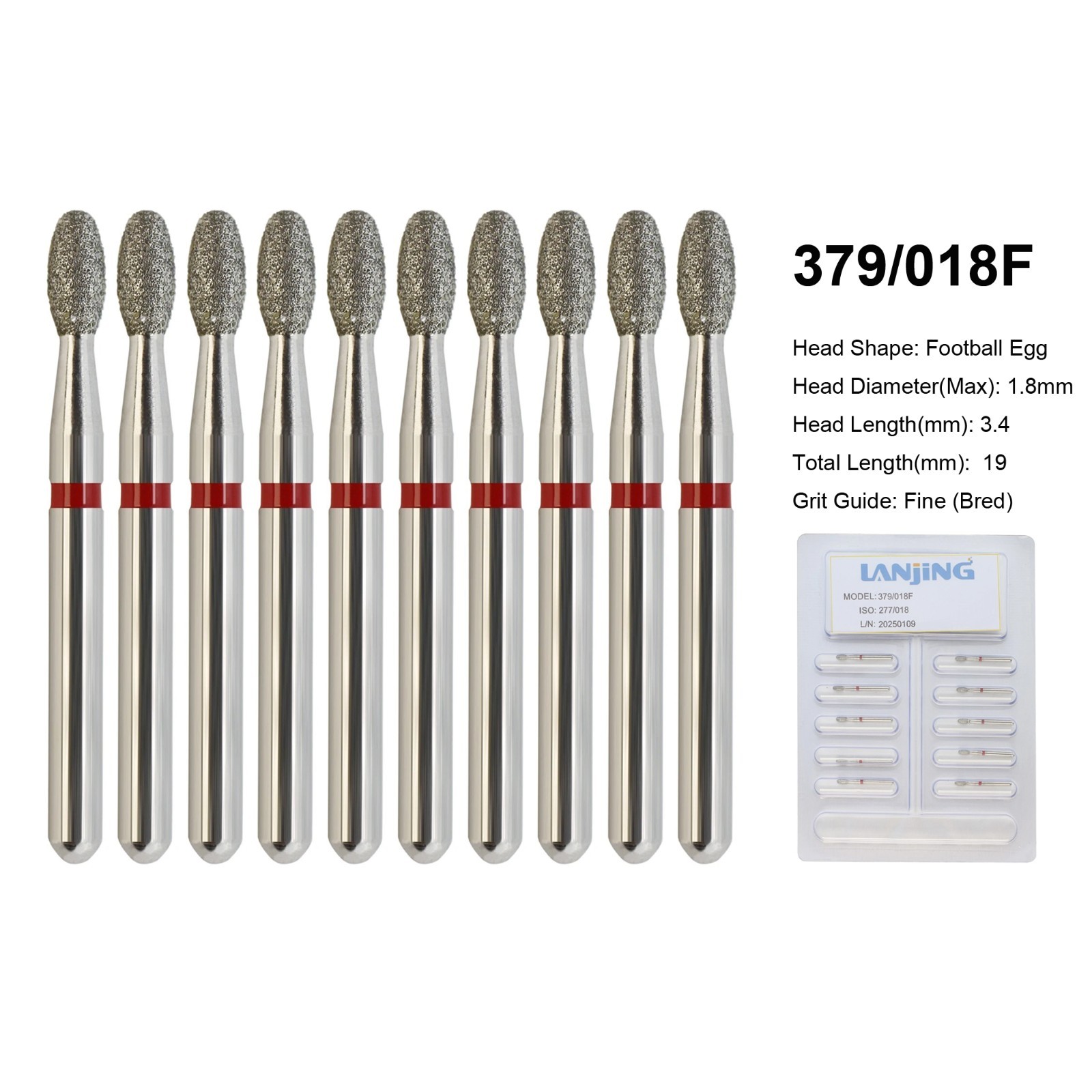 Dental Round Diamond Bur FG Pear Round End Taper Football Egg Barrel High Speed