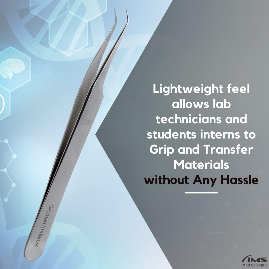 High Precision Stainless Steel Lab Tweezer/Forceps with Fine Pointed Tips 4.75″