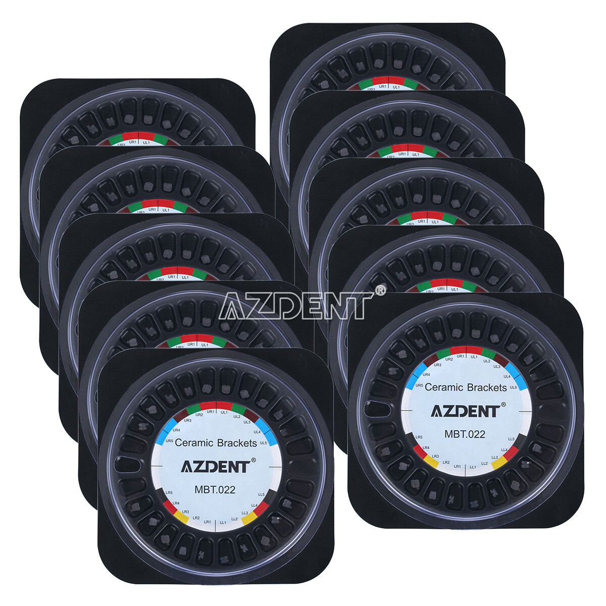 AZDENT Dental Orthodontic Ceramic Brackets Braces Roth/MBT 022 018 3-4-5 Hooks