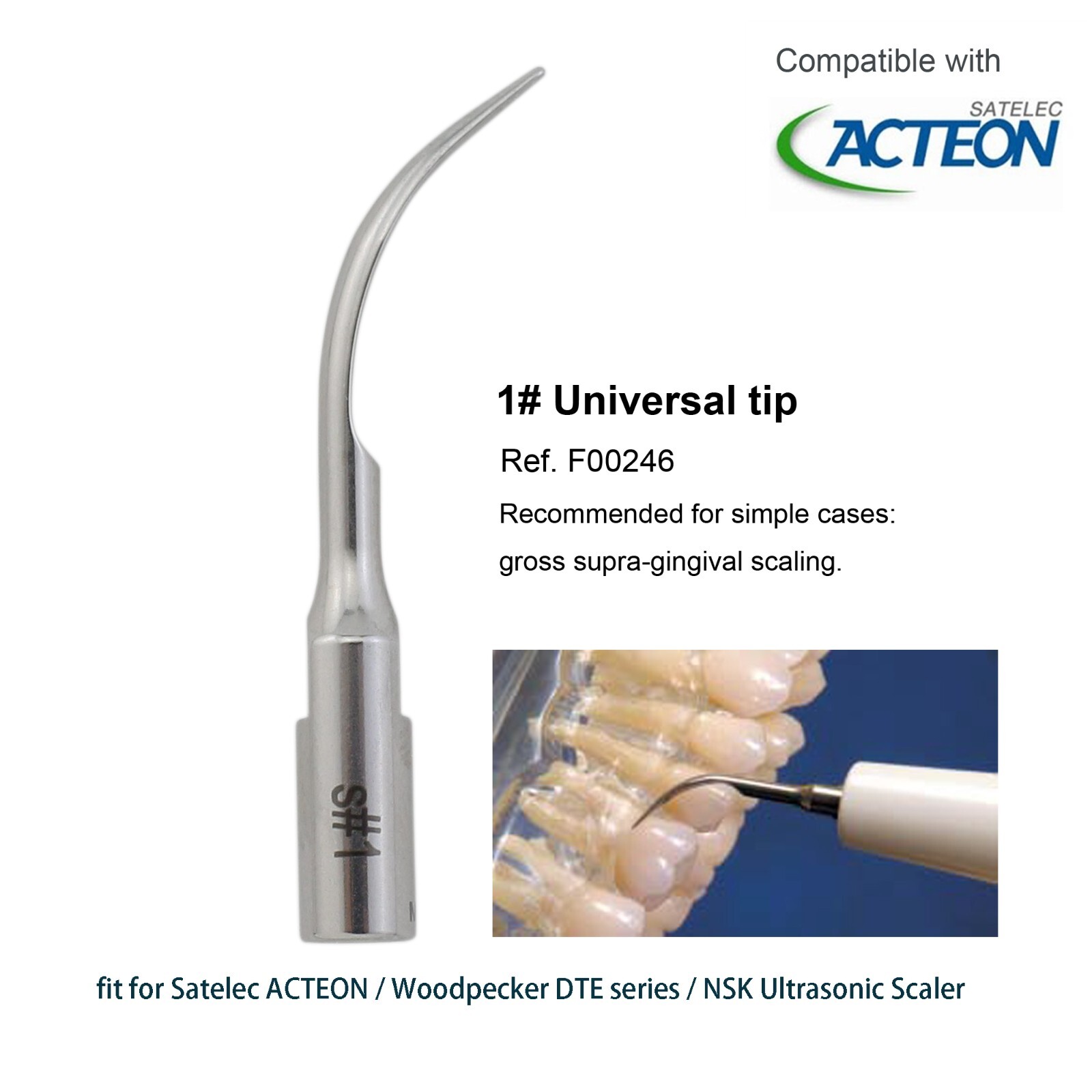 fit ACTEON NEWTRON LED Scaler Ultrasonic Tips H3 1S 10Z 10X 10P HS-7L Handpiece