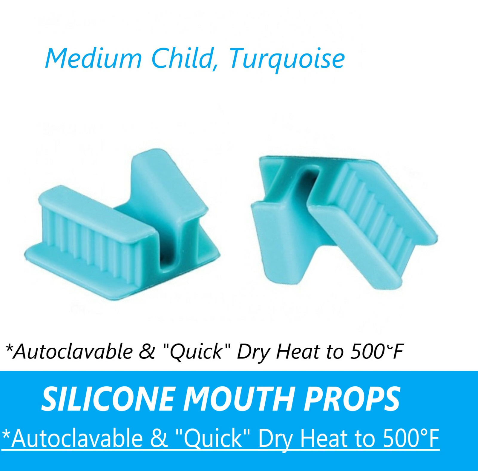2pcs Dental Silicone Mouth Prop Bite Blocks Tongue Piercing Medium Child Adult