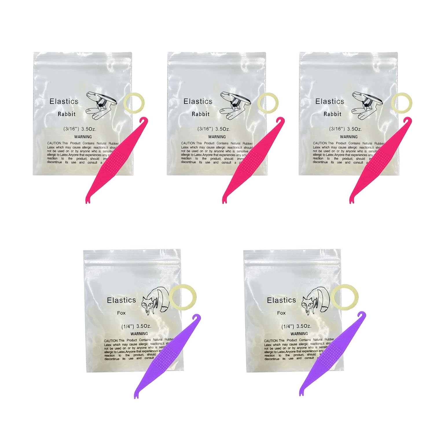 Orthodontic Rubber Bands for Braces: 500 Pack + 5 Placer Tools Included