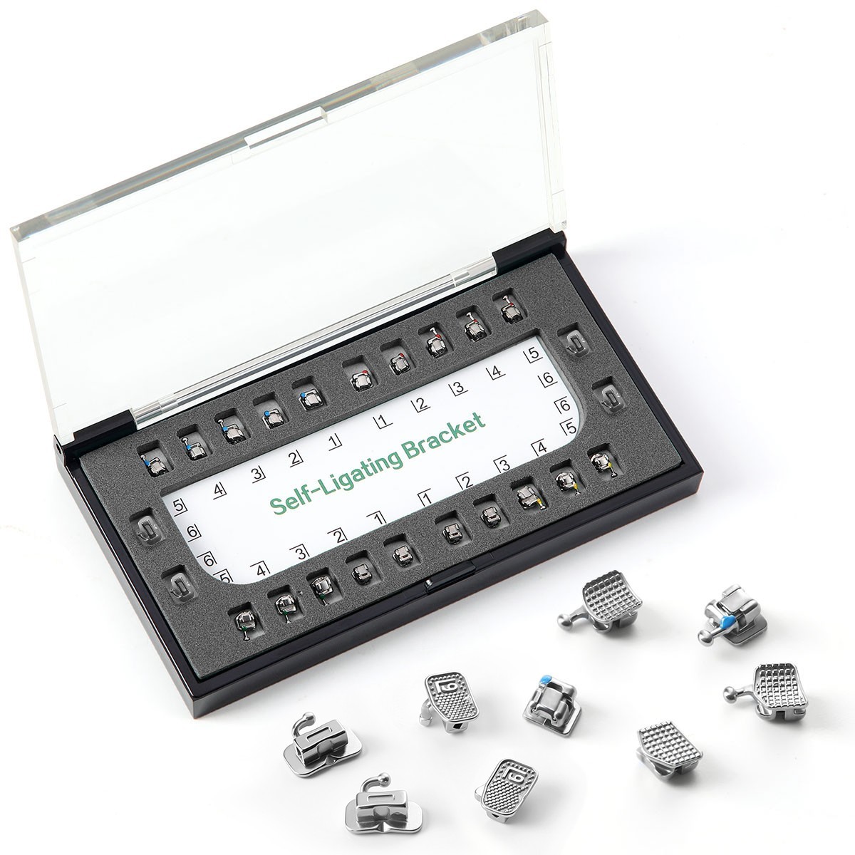 AZDENT Dental Orthodontic Self Ligating Bracket Braces Mini Roth.022 Hooks 345