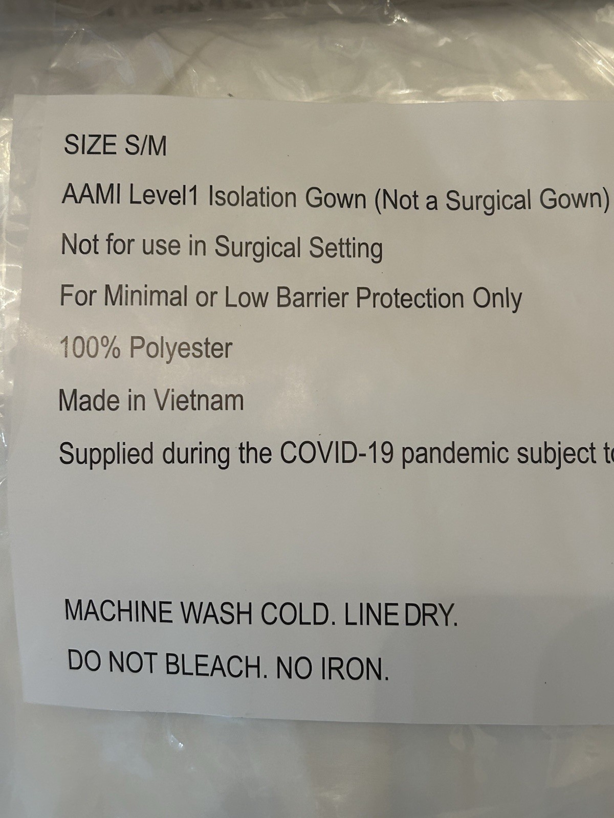 5 Pack AAMI Level 1 Isolation Gown Polyester Washable Reusable S/M New