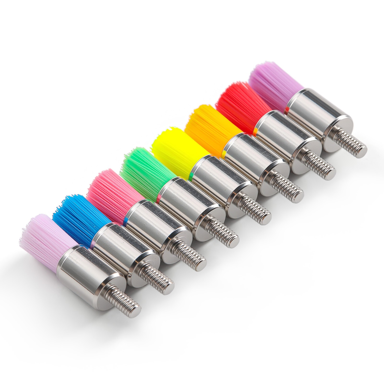 144 Dental White & Colorful Prophy Polishing Brush Nylon Flat Latch/Tapered Type