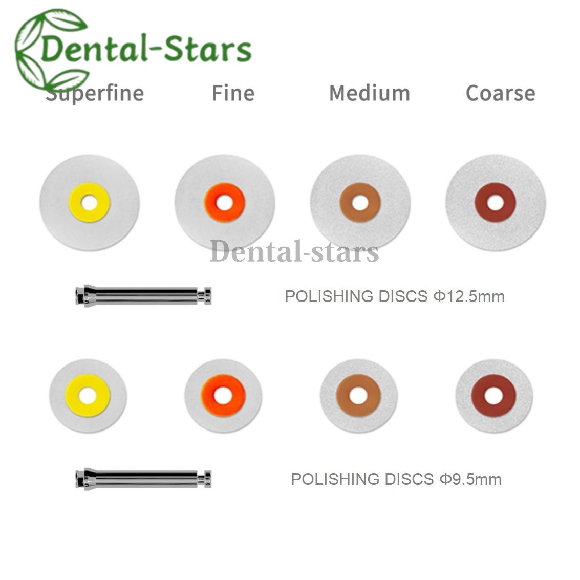 40Pcs Dental Composite Finishing Polishing Discs Coarse/Medium/Fine 9.5/12.5mm