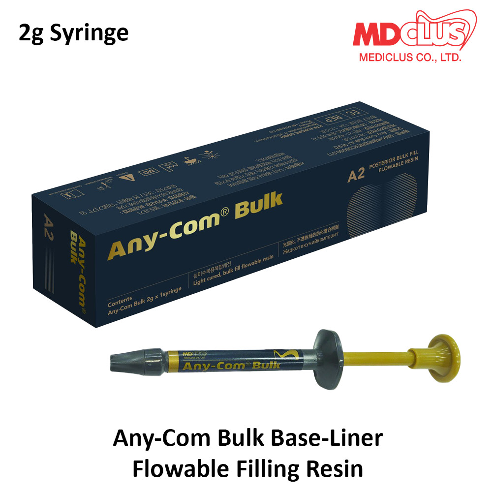 Dental MediClus Any-Com Flowable Bulk Base-Liner Filling Resin 2g Light-Cure