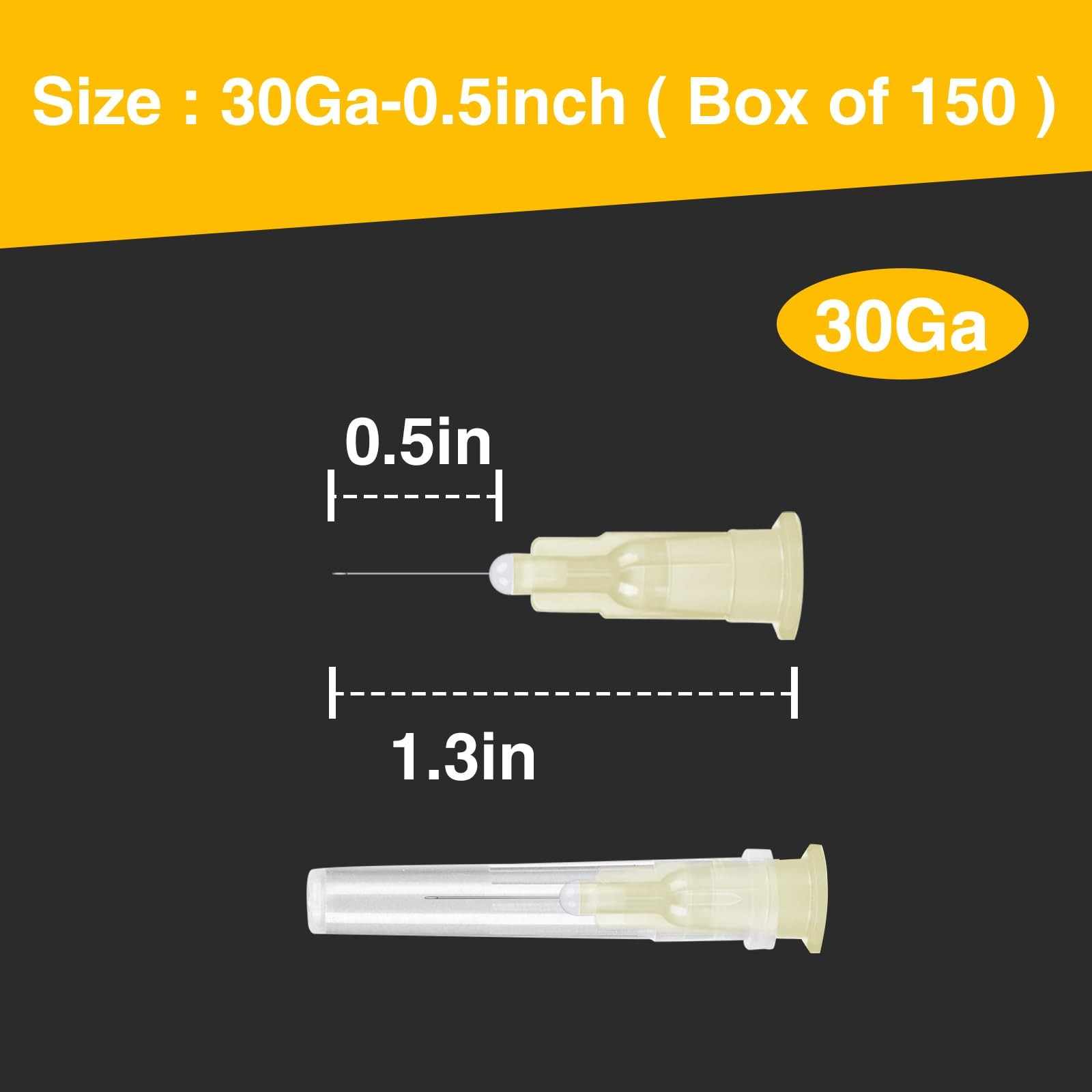 TENKAIWICK 150 Pack 30Ga 1/2Inch Sterile Disposable Injection Needl 30 Ga