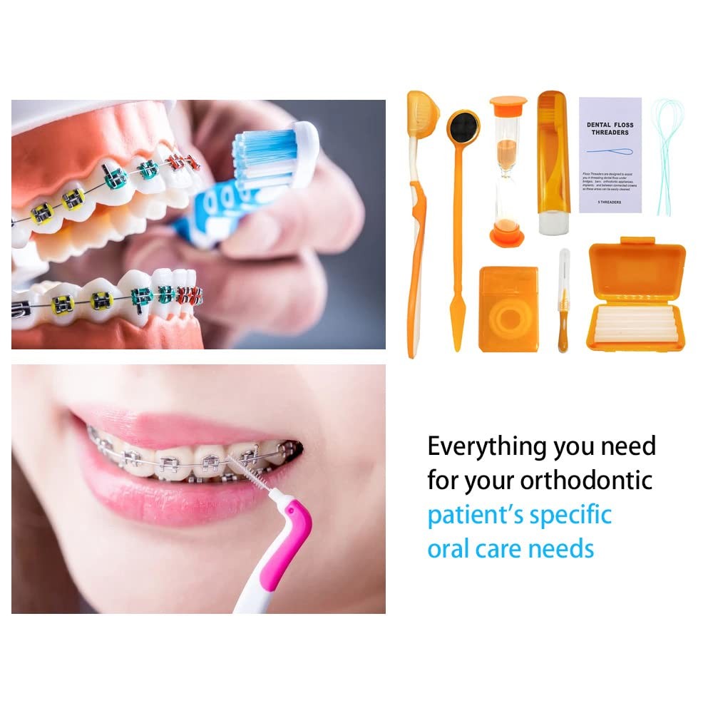 smillsu 2 x Portable Orthodontic Oral Care Kit, Travel 1 Count (Pack of 1)