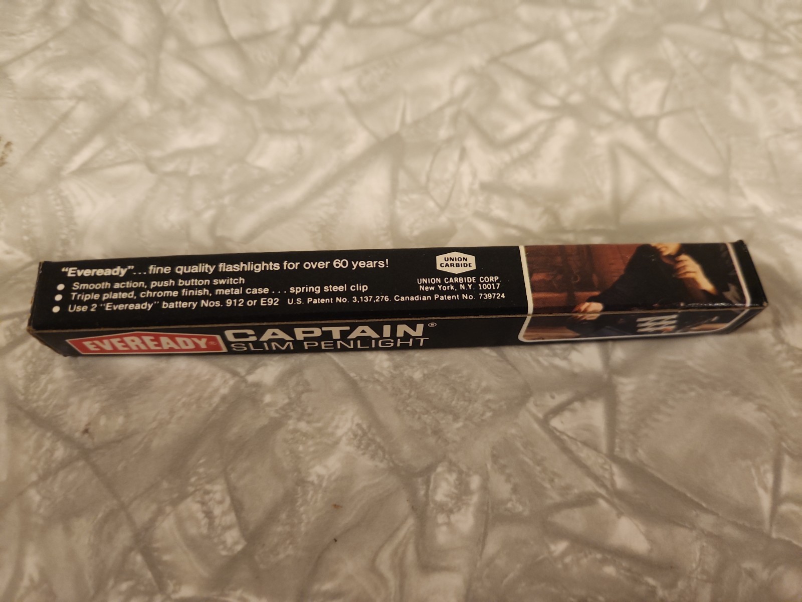 Vintage Ever Ready Captain Slim Pen Light, No. 9212, New Old Stock. Silver.