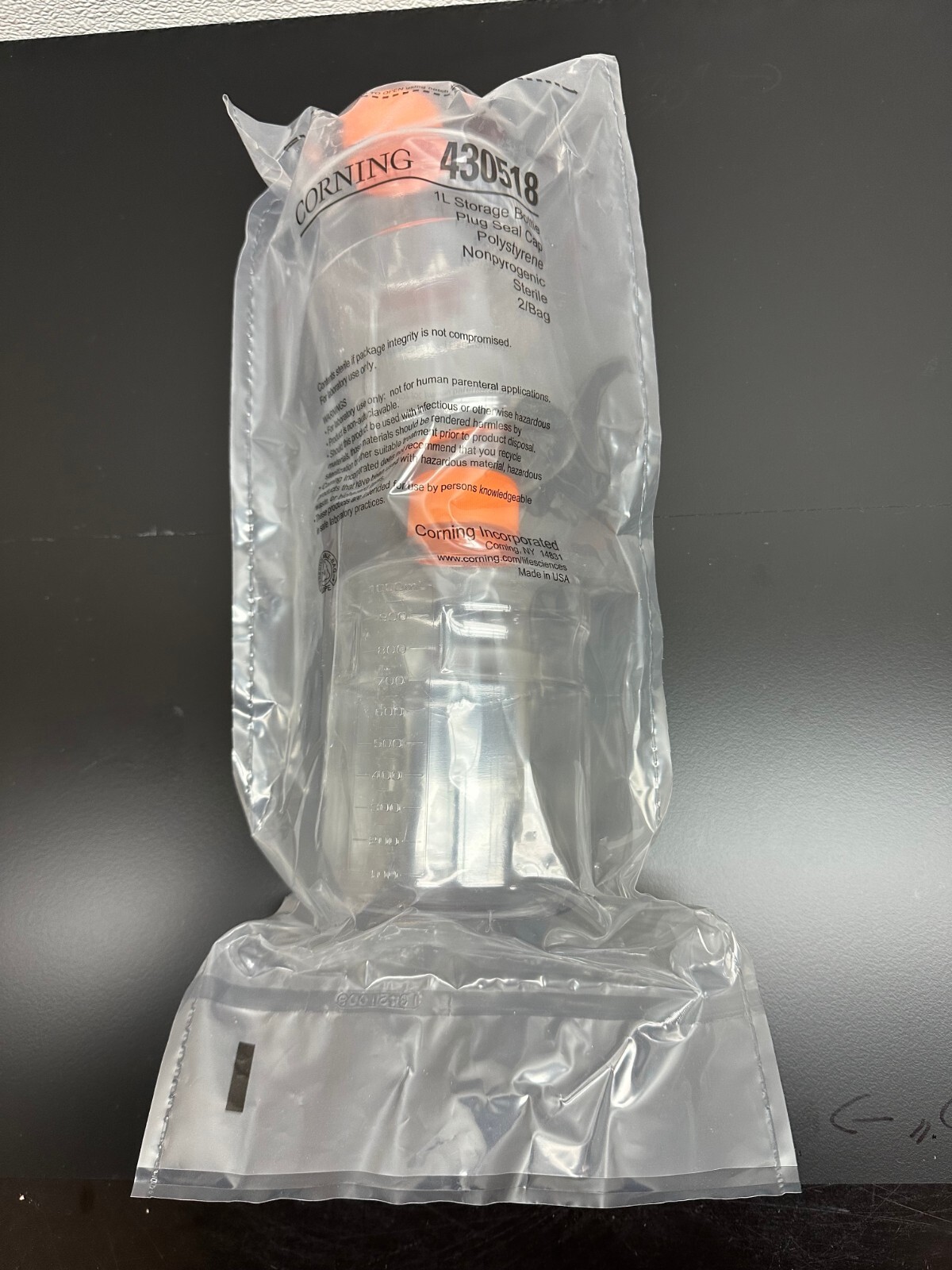 Corning REF 430518 1L Polystyrene Storage Bottles