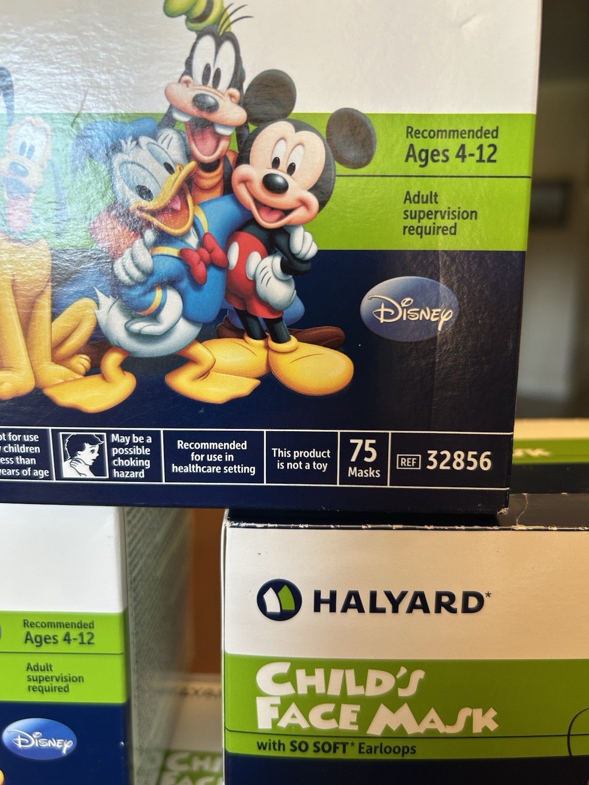 5 Boxes Disney Child’s Face Mask – Each box has 75 Masks – Halyard 32856
