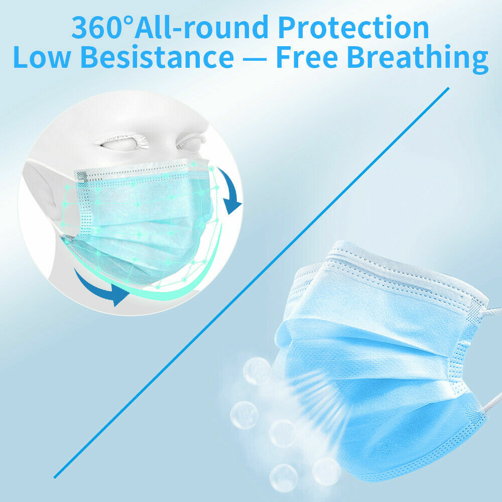 Lot of 4 Layer Face Mask Mouth & Nose Protector Respirator Masks with Filter