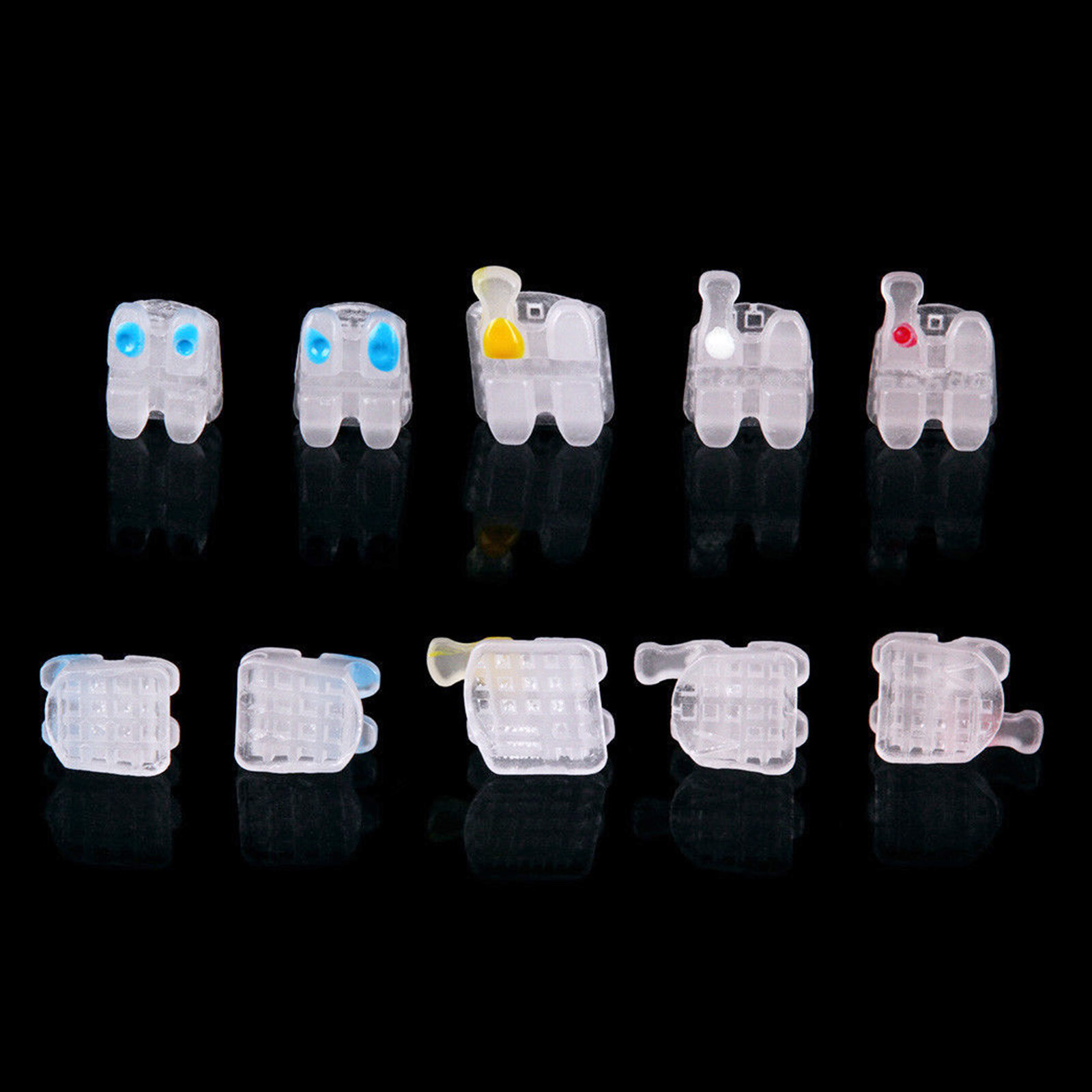 Ormaer 3M Dental Orthodontic Ceramic Brackets Roth MBT 022 Slot 3 4 5 Hooks Mesh