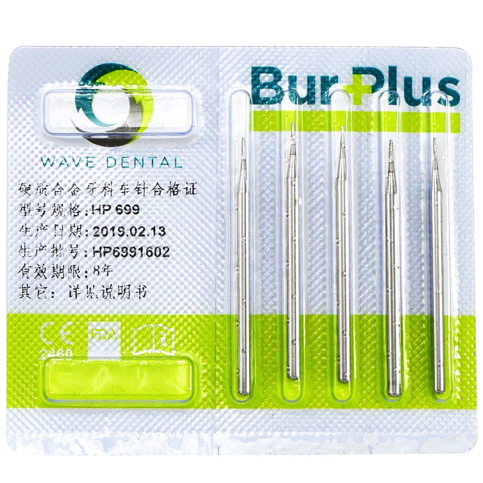 Wave Dental Carbide Long Straight Handpiece Bur HP699 699L 703 704 5Burs/Pack