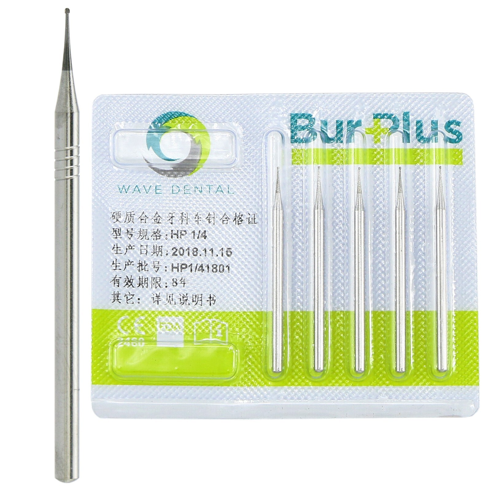 10Pcs Wave Dental Carbide Bur HP For Low Speed Round Straight HP 1 2 3 4 5 6 7 8