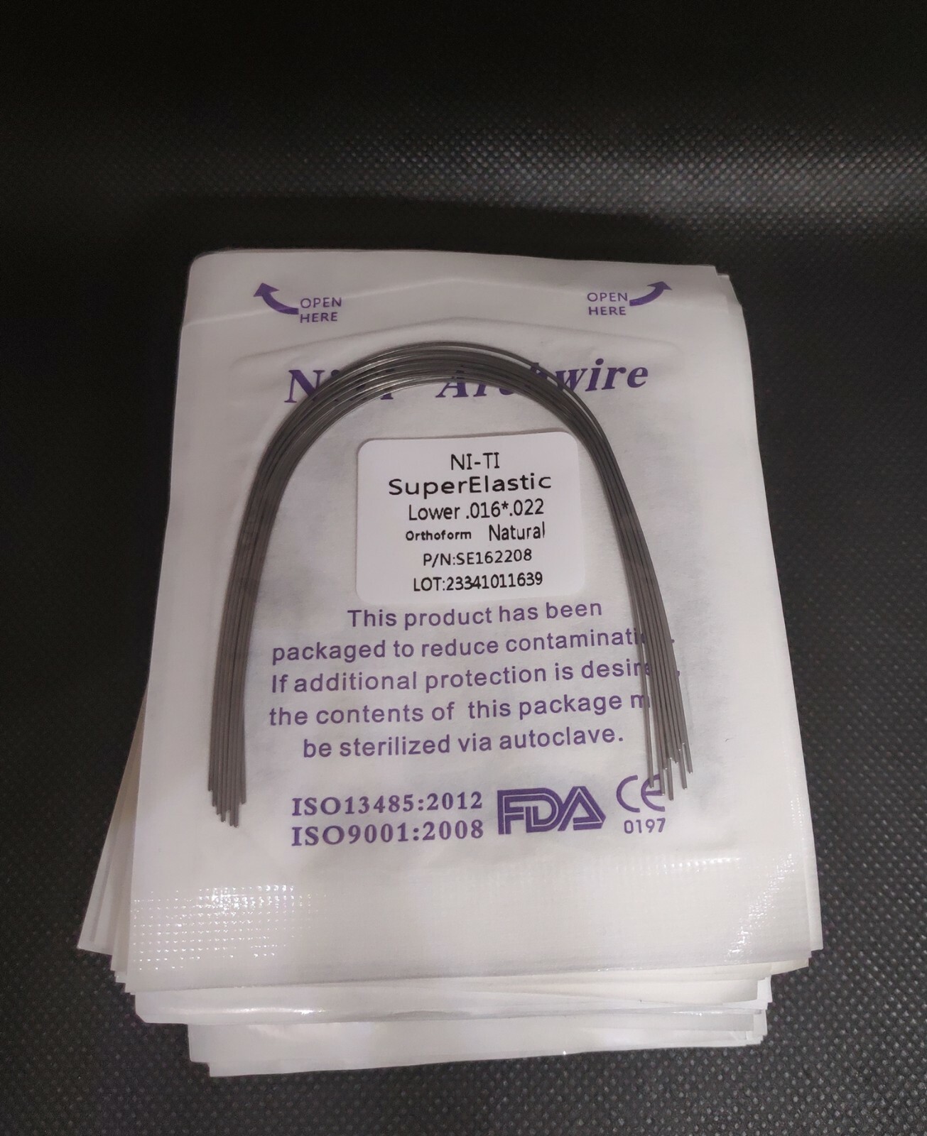 Dental Orthodontic Super Elastic NITI Arch Wires Rectangular Natural Form Wires