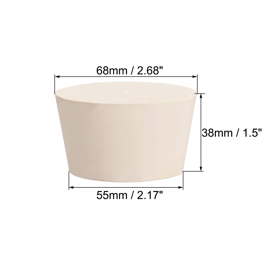 uxcell White Tapered Shaped Solid Rubber Stopper for Lab Tube 55x68x38mm